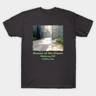 Avenue of the Giants - Highway One - Hwy 1 - Redwood or Sequoia Road, California T-Shirt